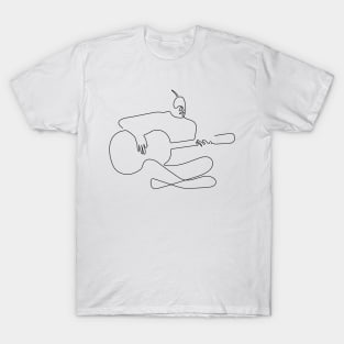 Guitarist | One Line Drawing | One Line Art | Minimal | Minimalist T-Shirt